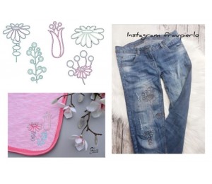 Stickserie - Abstract Flowers